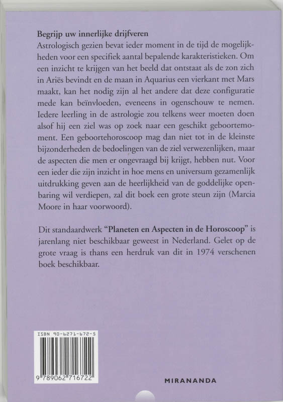 Planeten en aspecten in de horoscoop achterkant