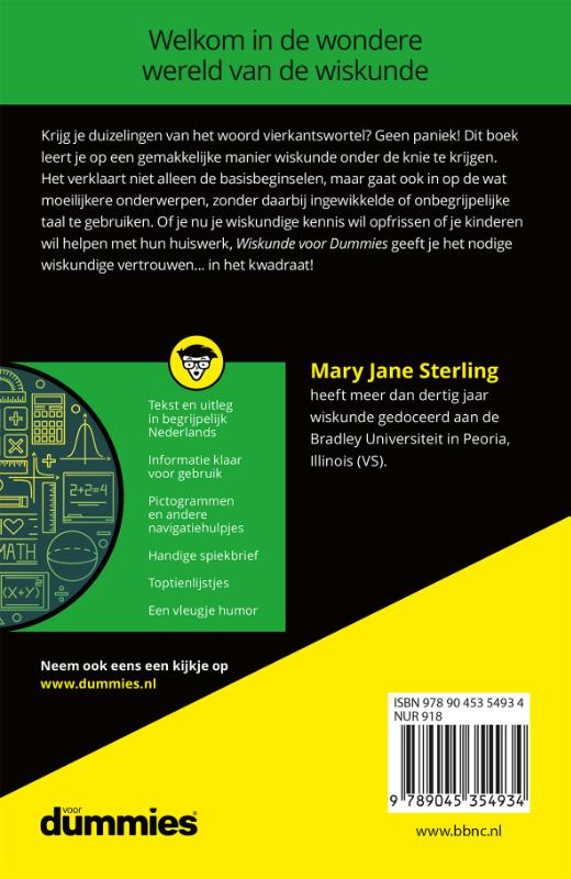 Wiskunde voor Dummies / Voor Dummies achterkant
