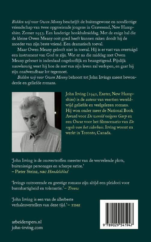 Bidden wij voor Owen Meany achterkant