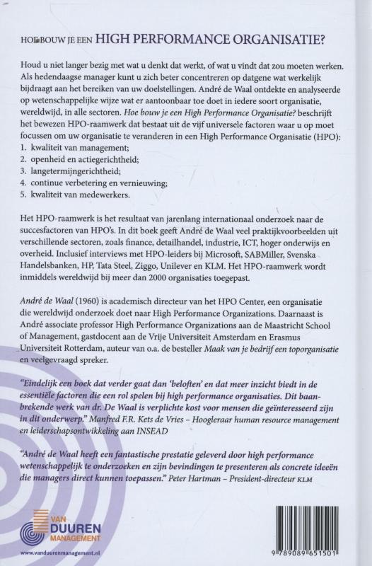 Hoe bouw je een high performance organisatie? achterkant