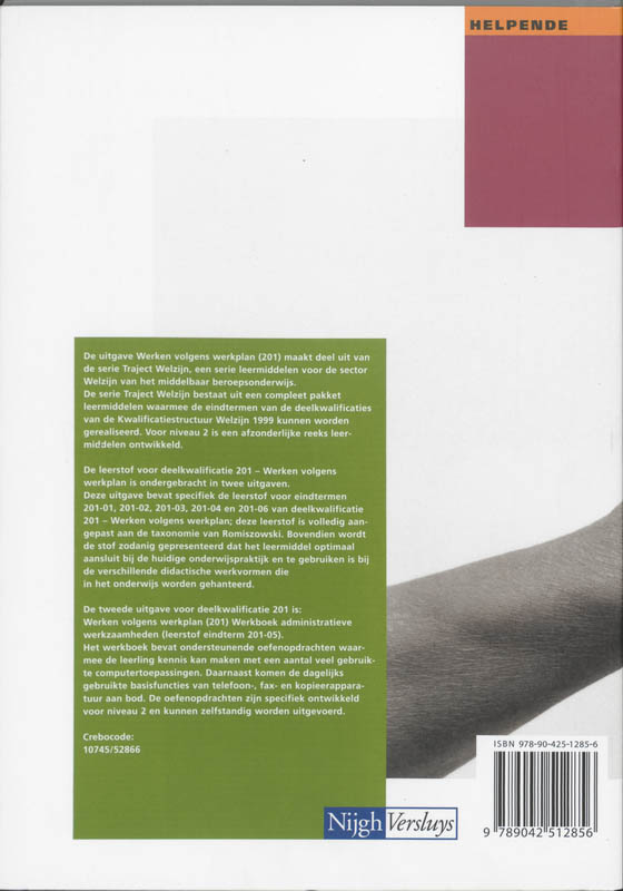 Werken volgens werkplan / 201 / Traject Welzijn achterkant