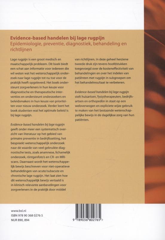 Evidence-based handelen bij lage rugpijn achterkant