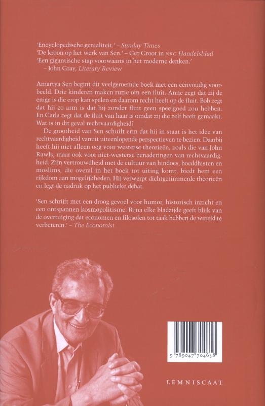 Het idee van rechtvaardigheid achterkant