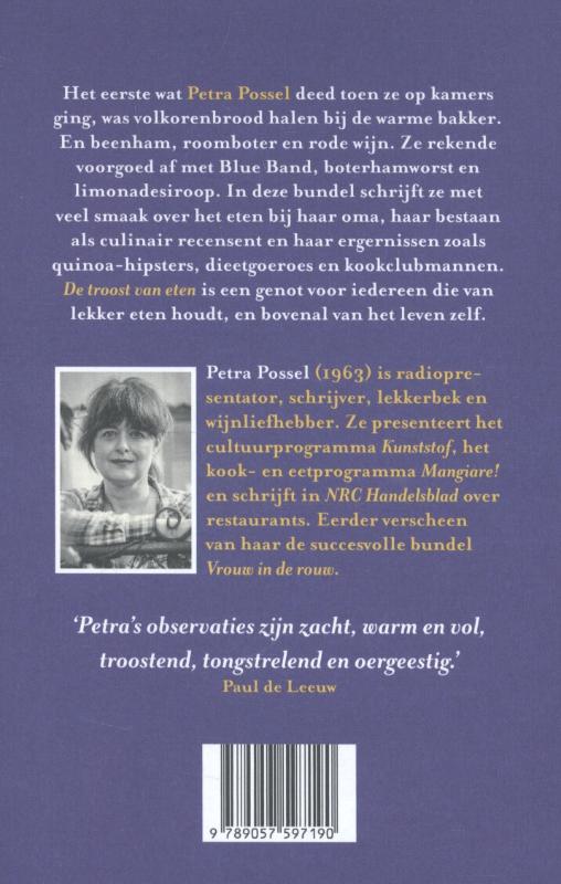 De troost van eten achterkant