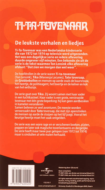 Ti Ta Tovenaar - Ti Ta Tovenaar Verhalen En Liedjes achterkant