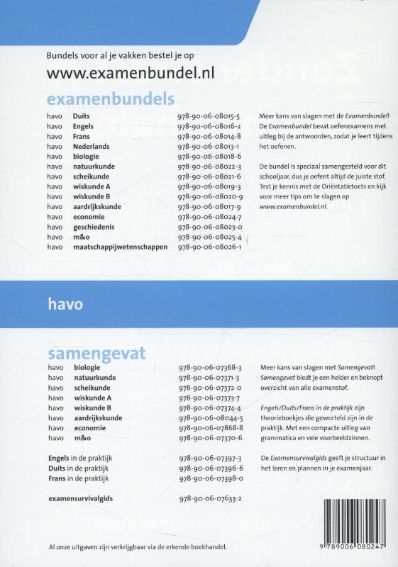 Examenbundel Havo economie 2013/2014 achterkant