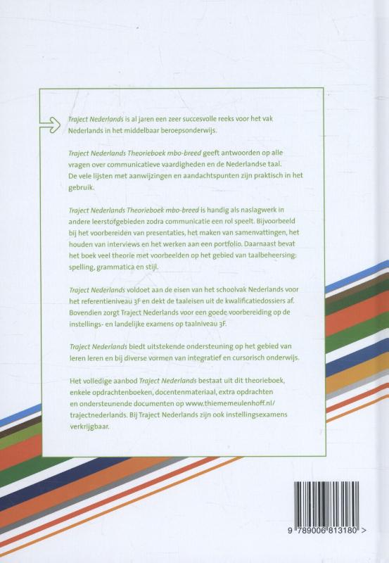 Traject Nederlands Theorieboek 3F mbo-breed achterkant