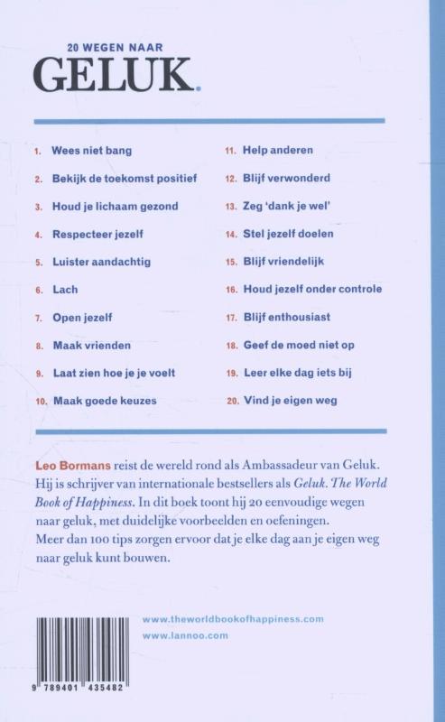 20 wegen naar geluk achterkant