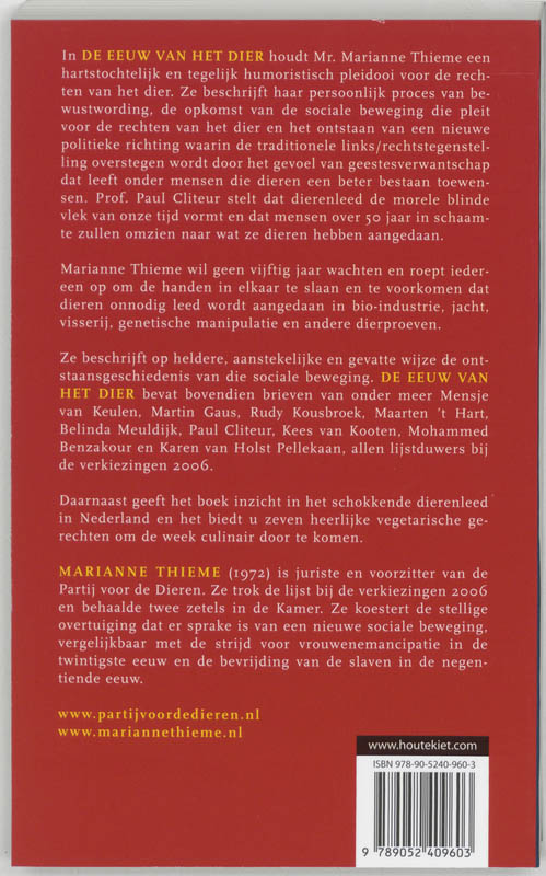 De eeuw van het dier achterkant