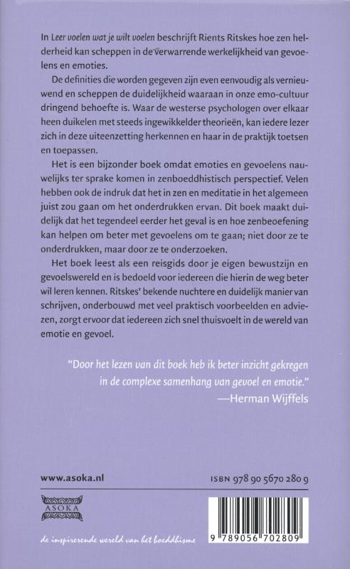 Leer voelen wat je wilt voelen / Basisboek zentraining / 2 achterkant