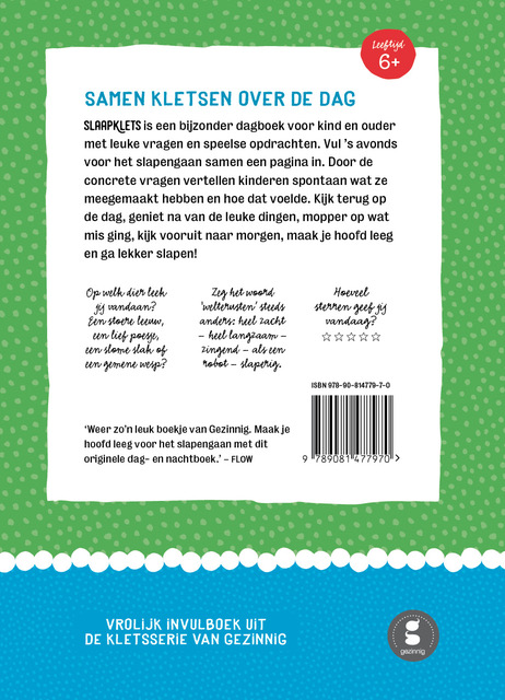 Slaapklets! achterkant