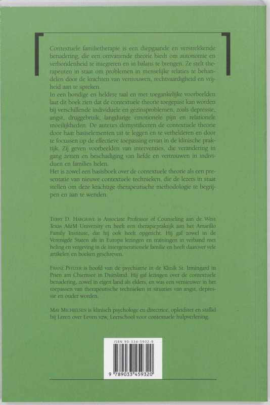 Ontwikkelingen in de contextuele therapie achterkant