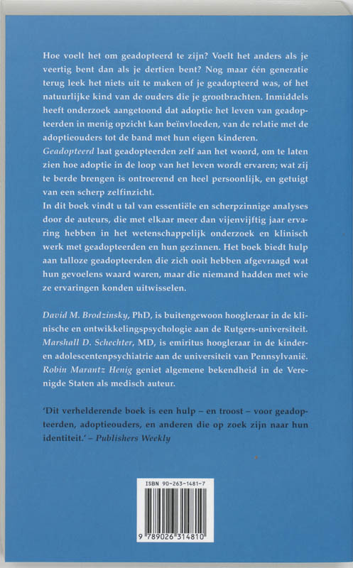 Geadopteerd achterkant