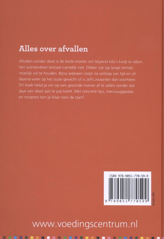 Alles over afvallen / Weet wat je eet achterkant