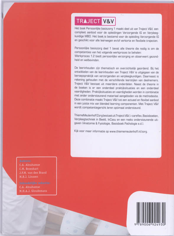 Persoonlijke basiszorg / deel 1 / niveau 3 / Traject V&V achterkant