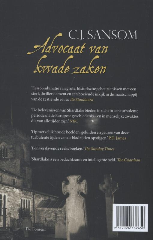 Advocaat van kwade zaken / Shardlake / 3 achterkant
