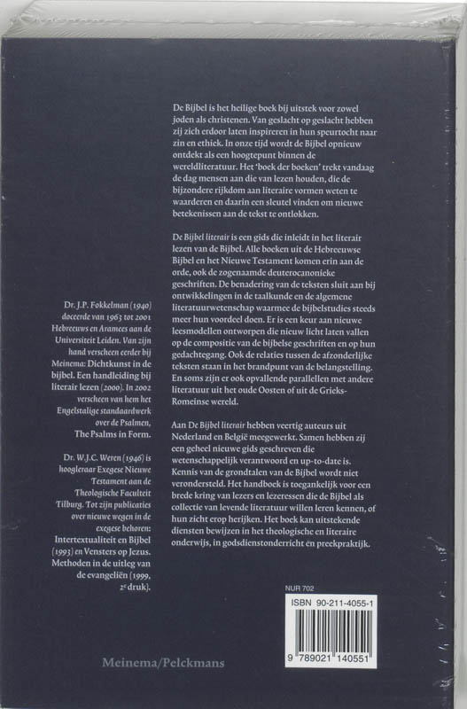 De Bijbel literair achterkant