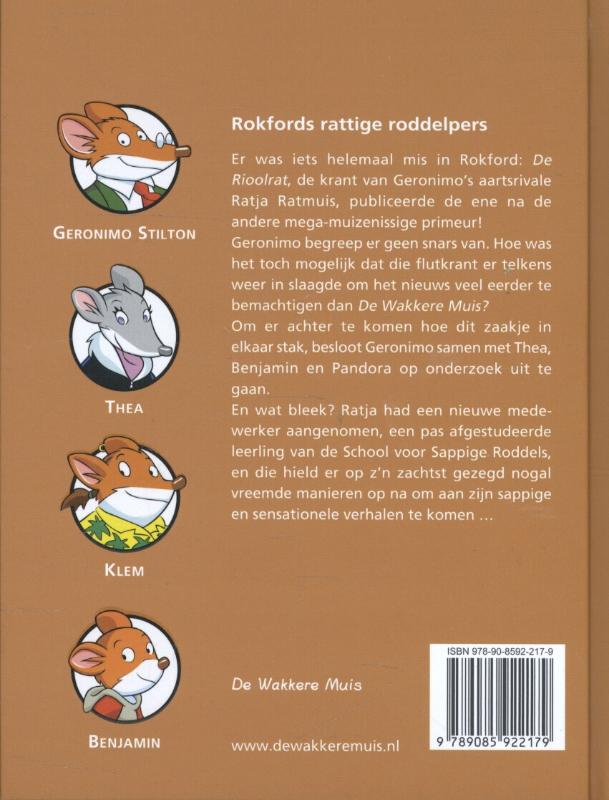 Rokfords rattige roddelpers / Geronimo Stilton achterkant