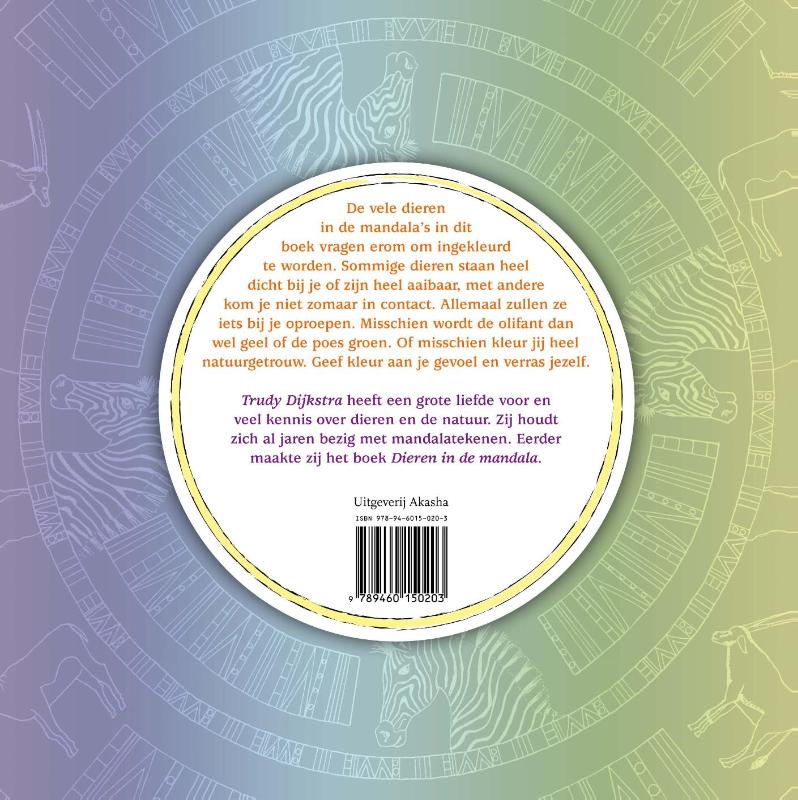 Dierenmandala's kleuren achterkant