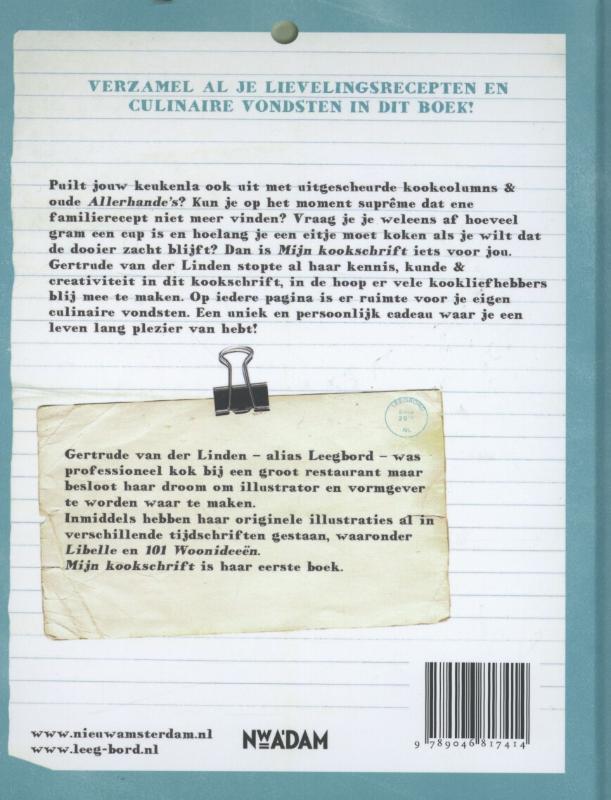 Mijn kookschrift achterkant