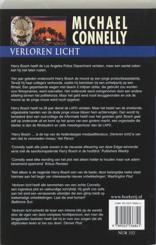Verloren licht / Harry Bosch / 9 achterkant