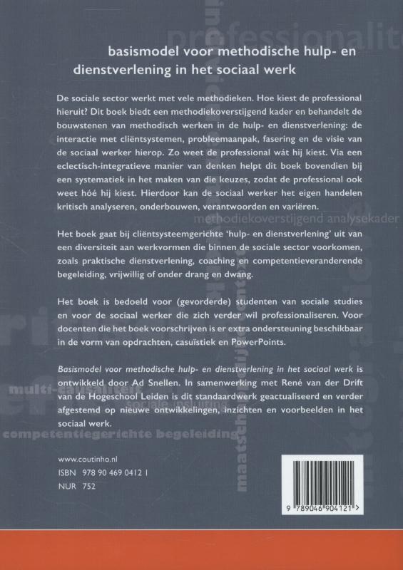 Basismodel voor methodische hulp en dienstverlening in het sociaal werk achterkant