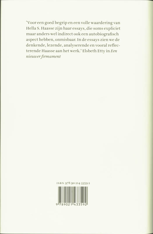 Verzameld werk Hella S. Haasse  -   Uitzicht achterkant