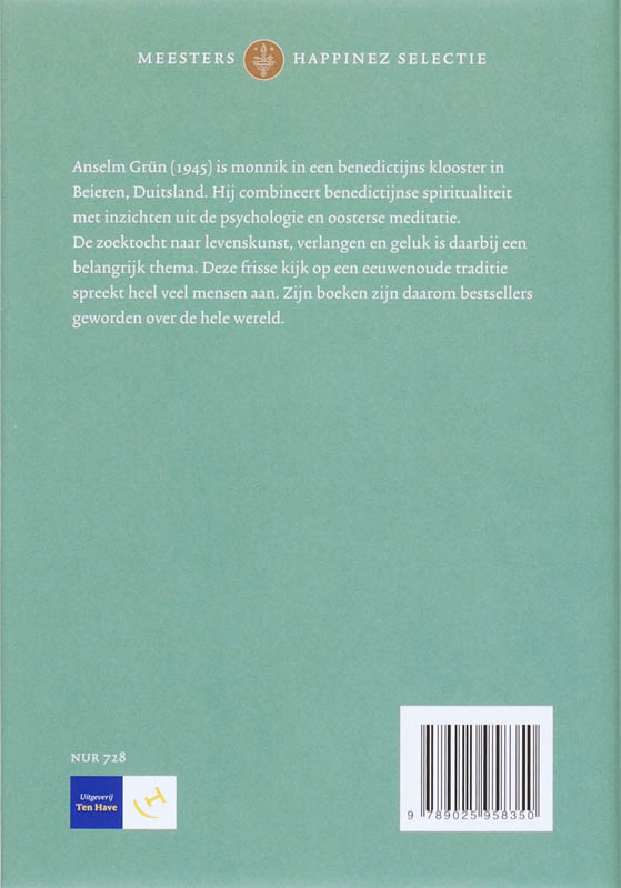 Meesters Happinez selectie De mooiste wijze teksten van Anselm Grün / Meesters Happinez selectie achterkant