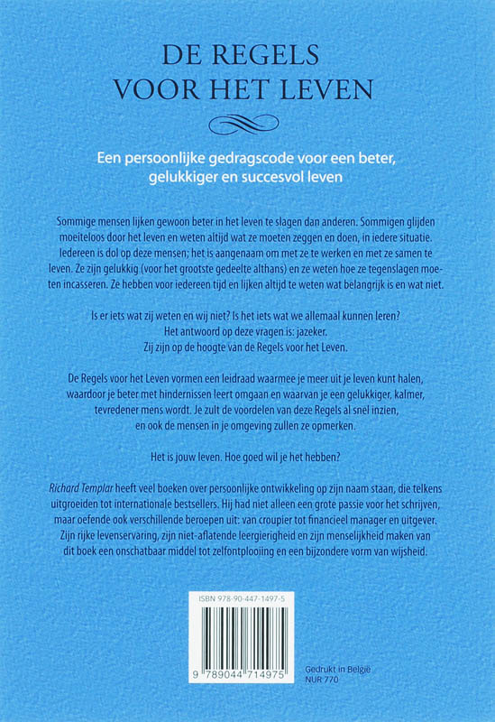 De regels voor het leven achterkant