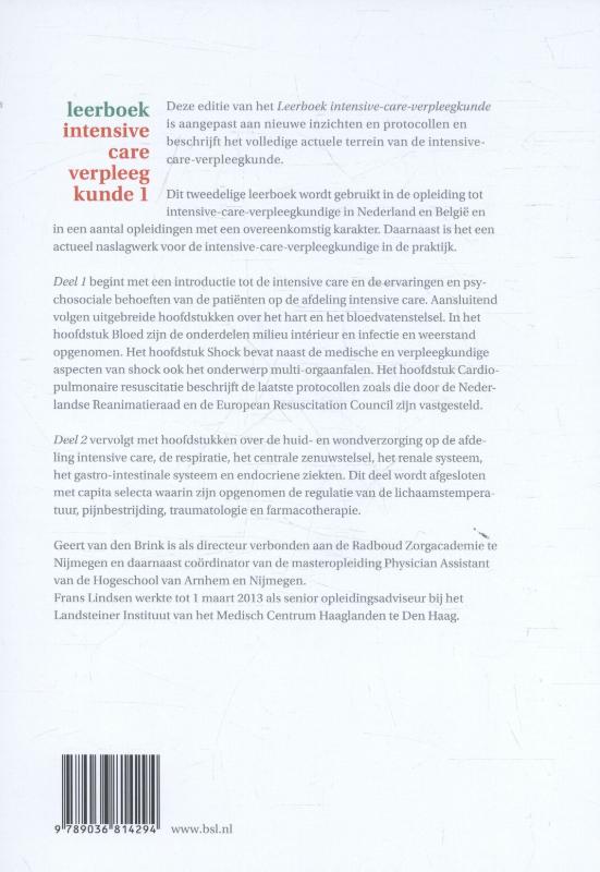 Intensive-care-verpleegkunde Leerboek achterkant