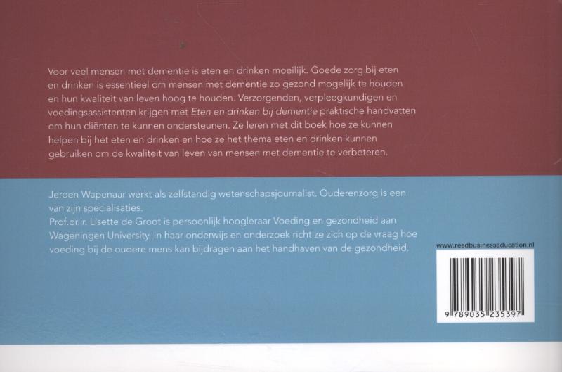 Eten en drinken bij dementie / Nursing-Dementiereeks achterkant