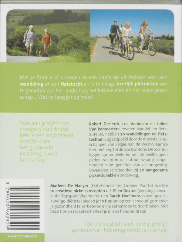 20 x wandelen, fietsen en picknicken / 20 x gidsen achterkant