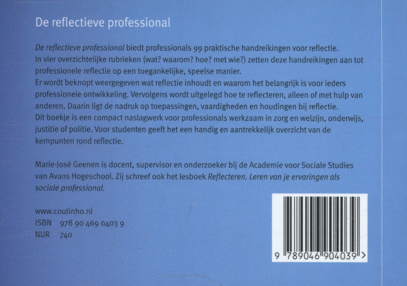 De reflectieve professional achterkant