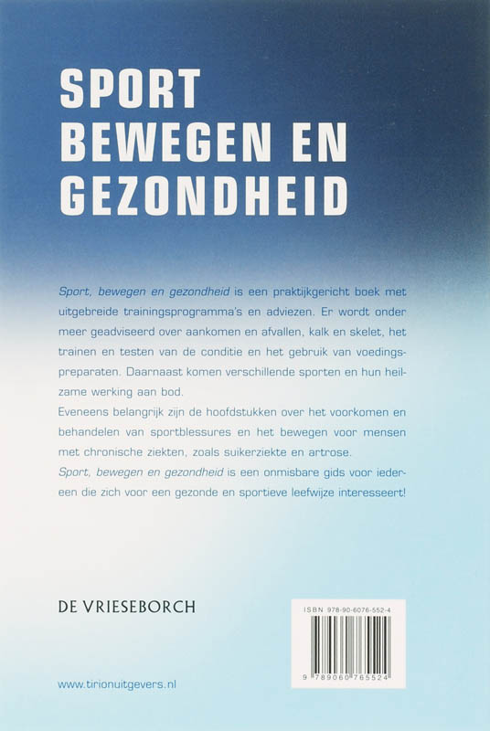 Sport, bewegen en gezondheid achterkant