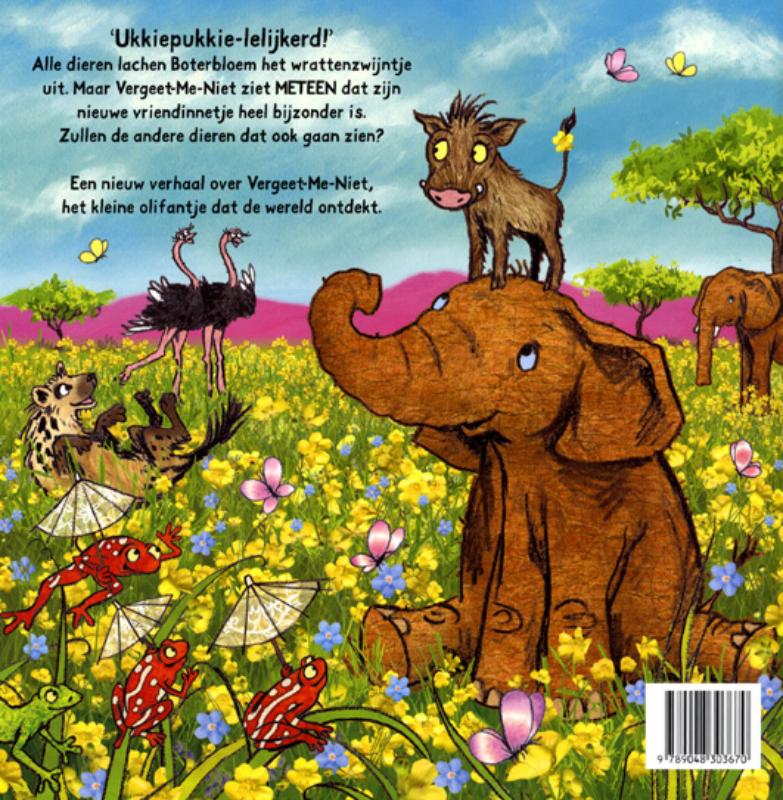 Vergeet-me-niet en mooie Boterbloem achterkant