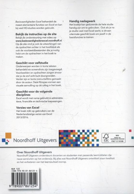 Basisvaardigheden Excel / Basisvaardigheden achterkant