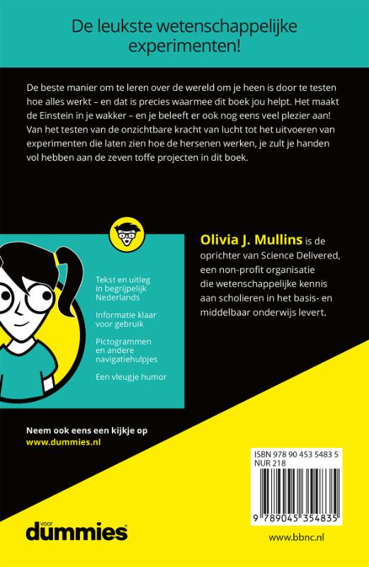 Experimenteren met wetenschap voor kids voor Dummies / Voor Dummies achterkant