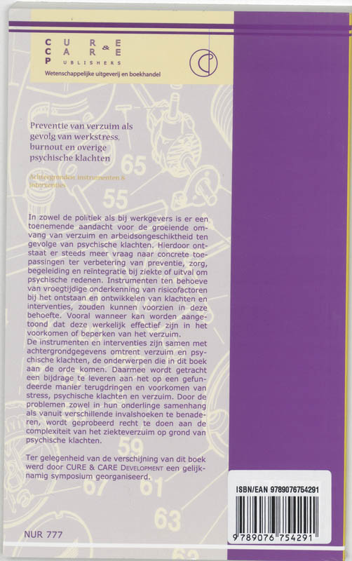 Preventie van verzuim als gevolg van werkstress, burnout en overige psychische klachten achterkant