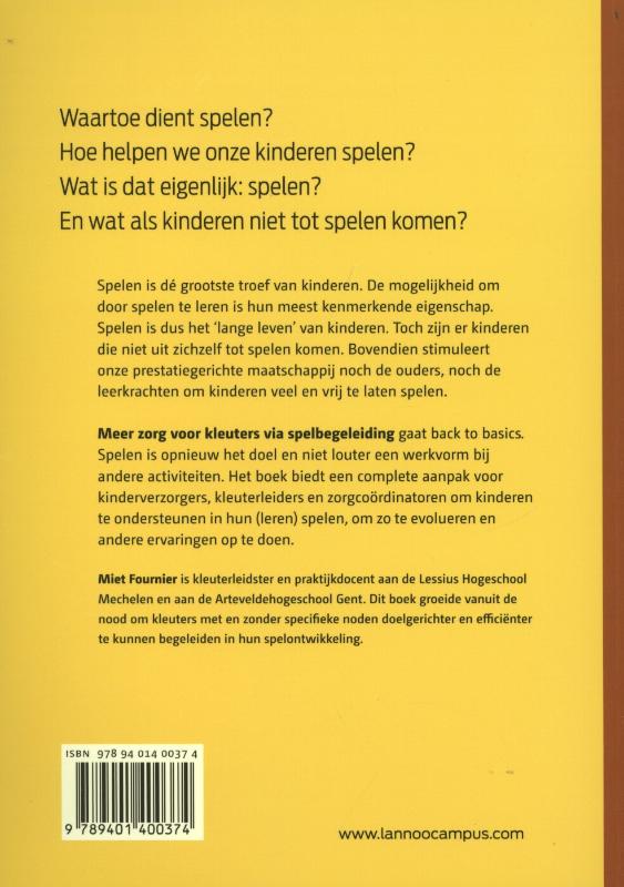 Meer zorg voor kleuters / Campus handboek achterkant