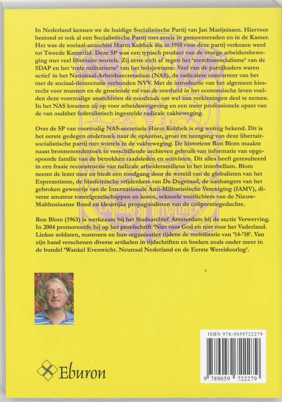 Oude socialistische partij van harm kolt achterkant