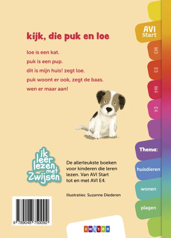 kijk, die puk en loe / Ik leer lezen met Zwijsen achterkant