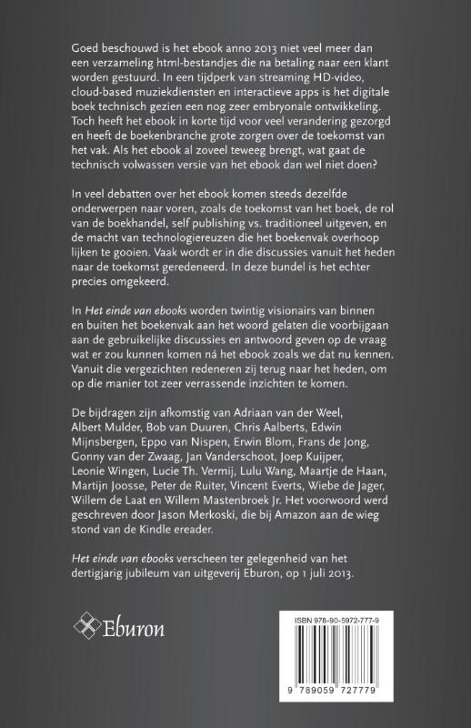 Het einde van ebooks achterkant