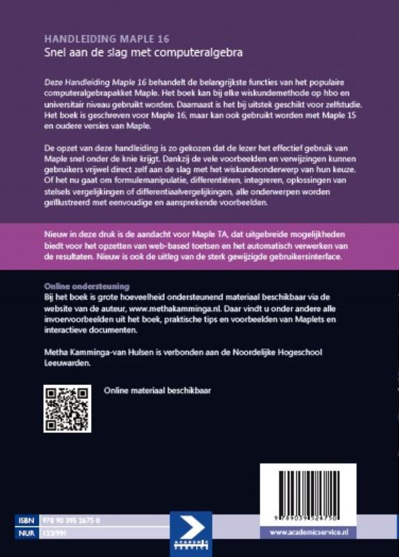 Handleiding Maple 16 achterkant