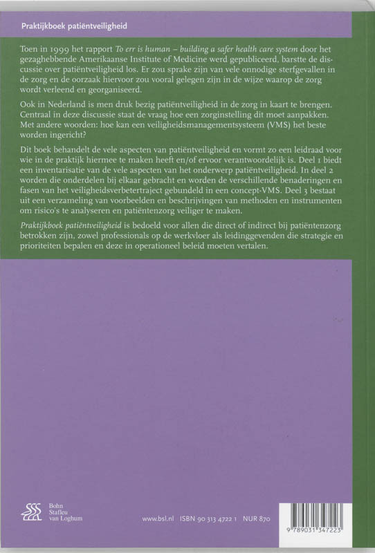 Praktijkboek Patientveiligheid achterkant