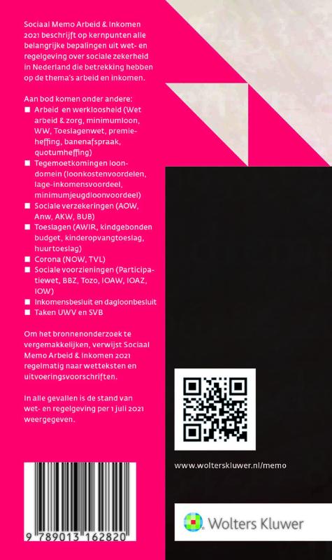 Sociaal Memo Arbeid & Inkomen 2021 achterkant