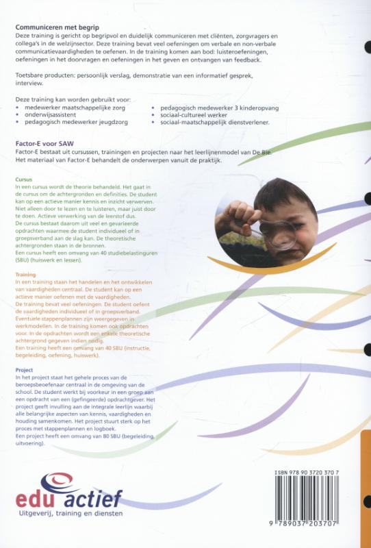 Communiceren met begrip / training werkboek / Factor-E achterkant