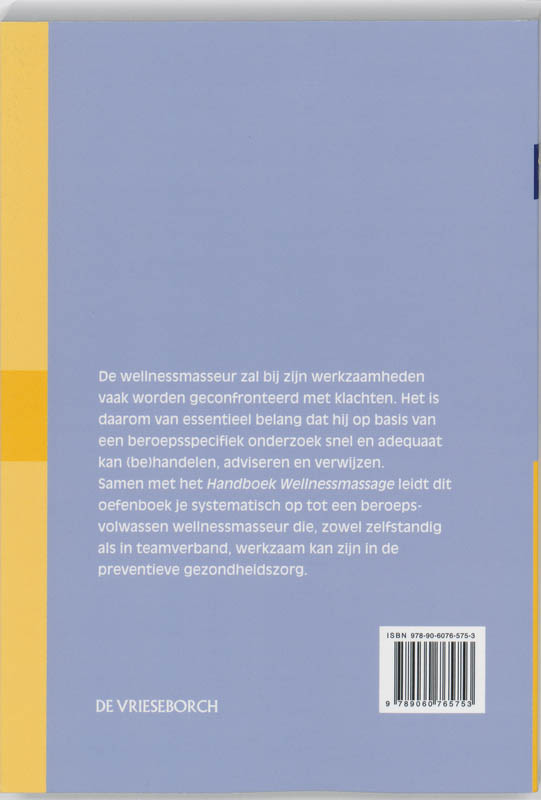 Oefenboek Wellnessmassage achterkant