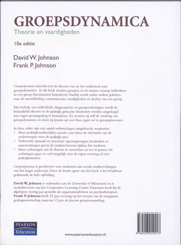 Groepsdynamica  / deel Theorie en Vaardigheden achterkant