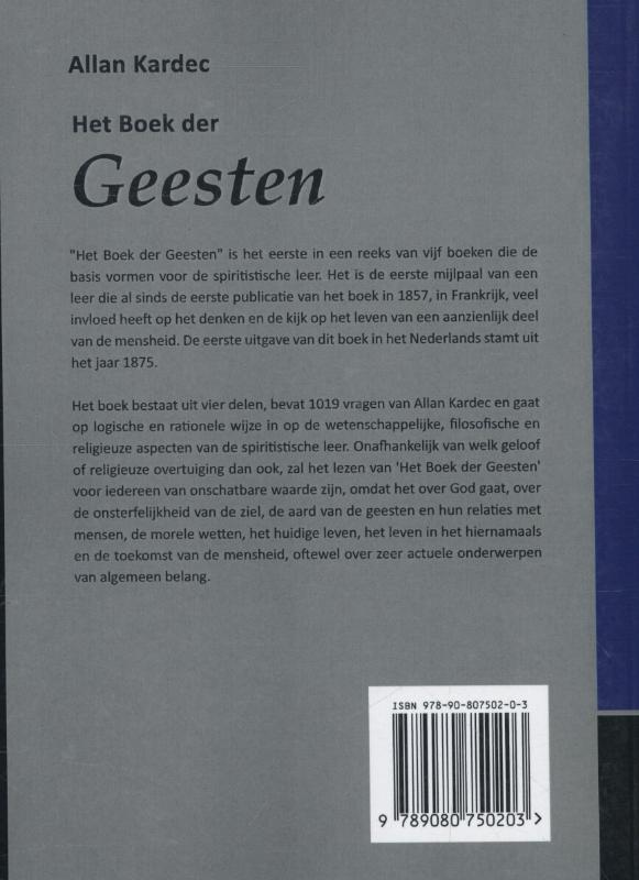Het boek der geesten achterkant