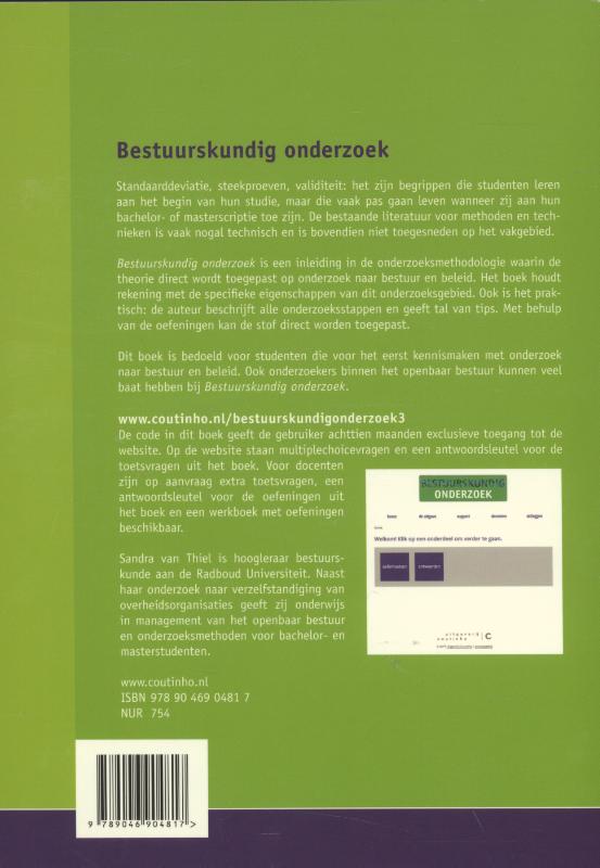Bestuurskundig onderzoek achterkant